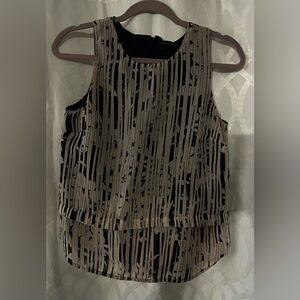 Banana Republic Blouse Sleeveless Tank Zip Size 4 Layered and Lined